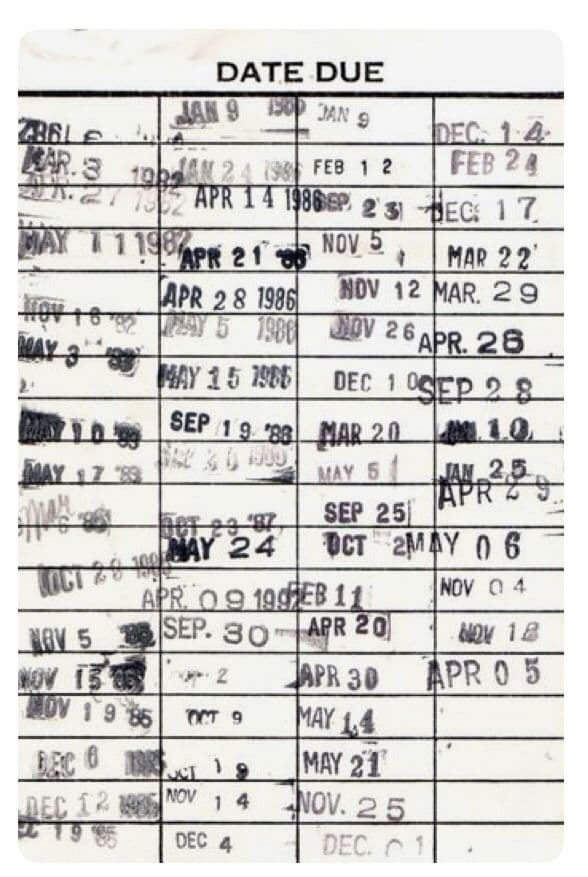 Before: Library Due Date Stamp